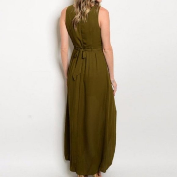 OLIVE GREEN JUMPSUIT / ROMPER WOMENS PANTS - Picture 2 of 2